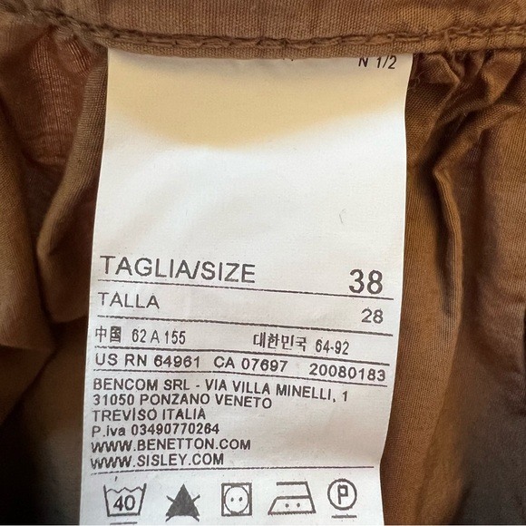 United Colors Of Benetton 100% Cotton Brown Full Skirt - Picture 6 of 9